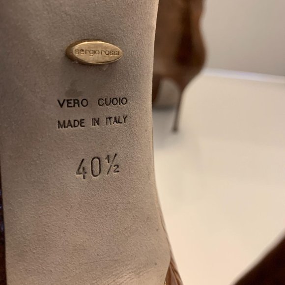 Sergio Rossi Snake Print Stiletto Boots Size 8.5 - Picture 8 of 12